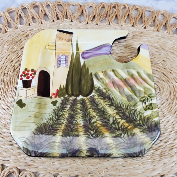 Set of 2 Carrie Olsen Garrard "Villa Provence" Ceramic Wine Plates - Handcrafted - Picture 8 of 8